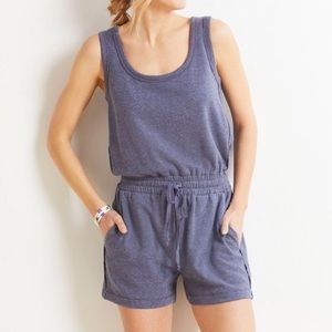 NWOT Evereve Tatum Romper Blue Size M